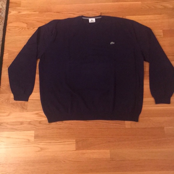 Lacoste Men’s 100% Cotton Classic Crew Neck Sweater XL/8 Blue